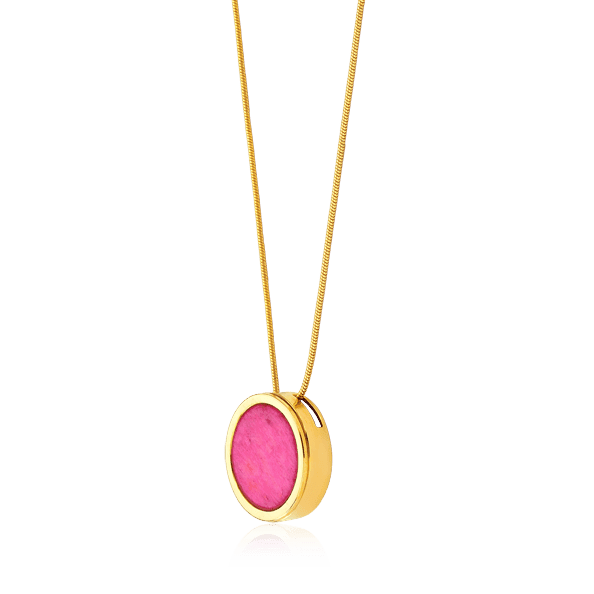 Colar Único - Feldspato Rosa Pink Semijoias de luxo e design exclusivo