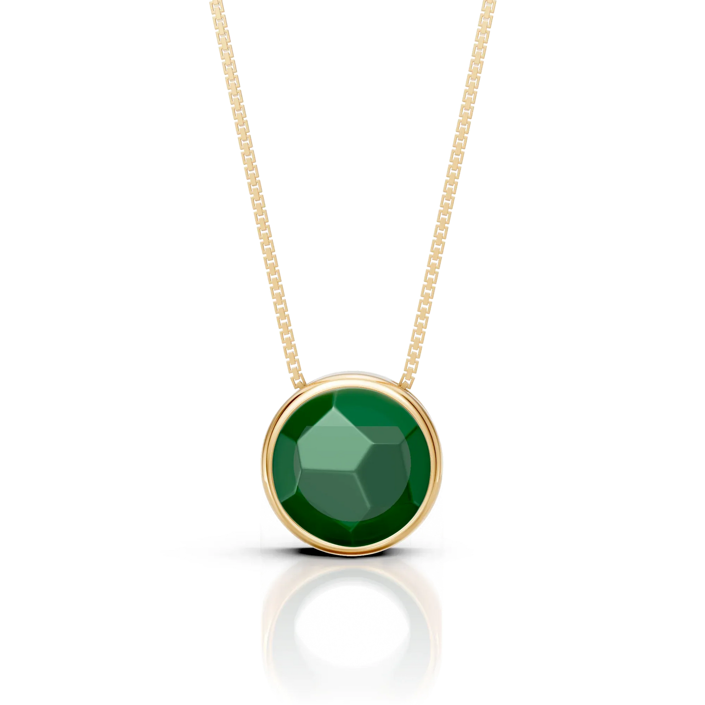 Colar Classic - Ágata Verde — Ouro 18K | Aimer Joias | semijoia feminina pedra natural