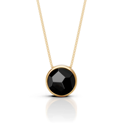 Colar Classic - Obsidiana Negra — Ouro 18K | Aimer Joias | semijoia feminina pedra natural