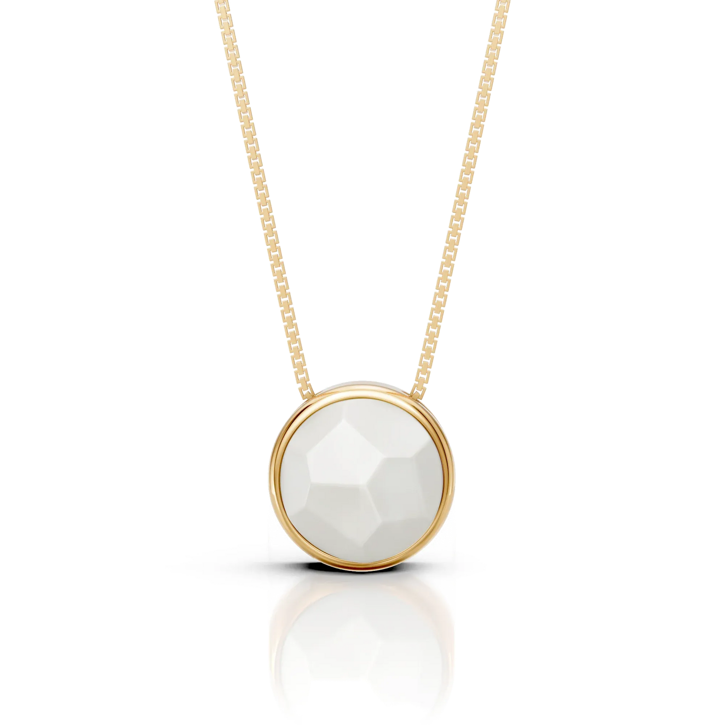 Colar Classic - Ágata Branca — Ouro 18K | Aimer Joias | semijoia feminina pedra natural