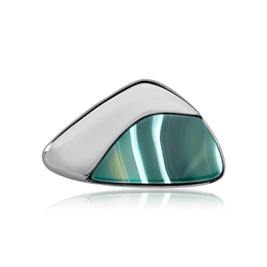 Pingente Ailes - Ágata Verde Listrada Semijoias de luxo e design exclusivo
