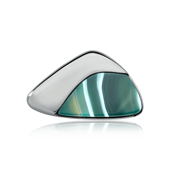 Pingente Ailes - Ágata Verde Listrada Semijoias de luxo e design exclusivo