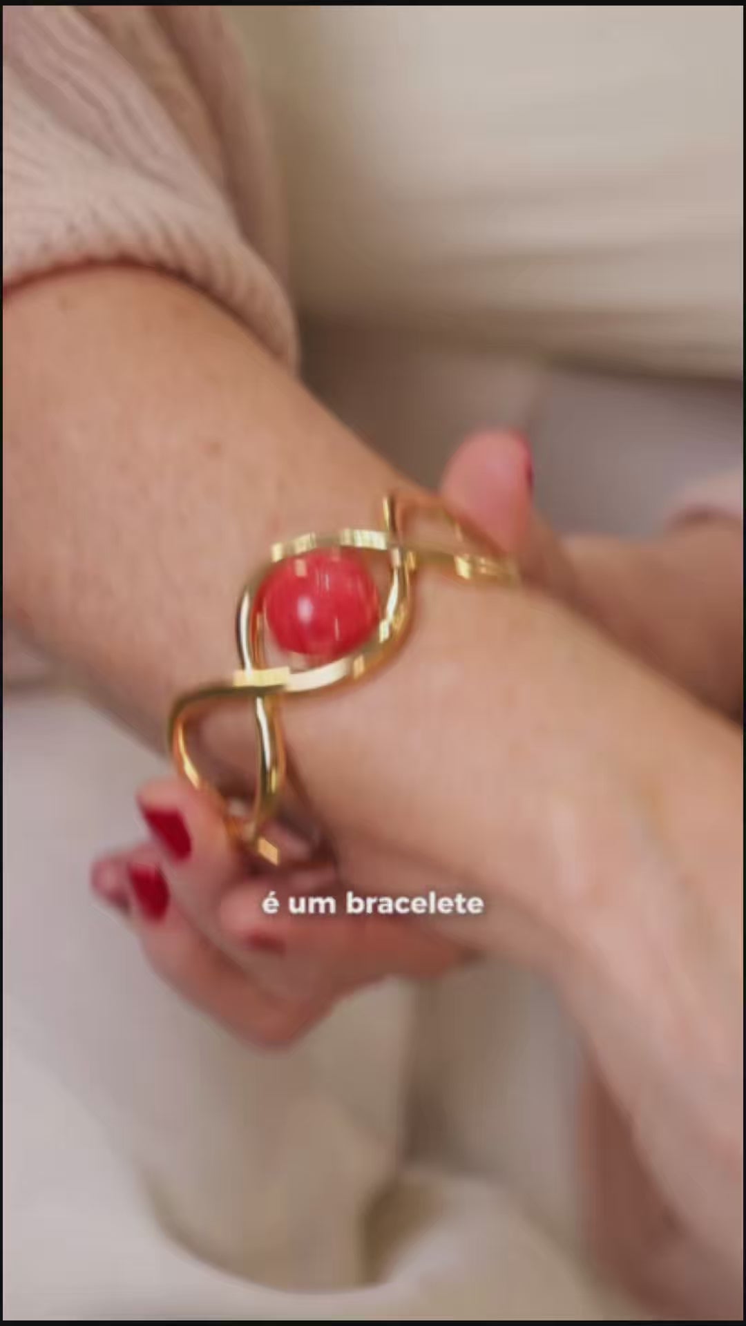Vídeo 360° do bracelete Supernova com Feldspato Vermelho (vista 3)