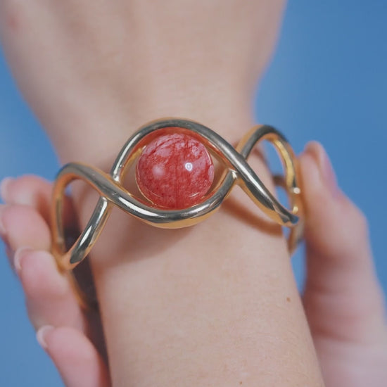 Vídeo 360° do bracelete Supernova com Feldspato Vermelho (vista 2)