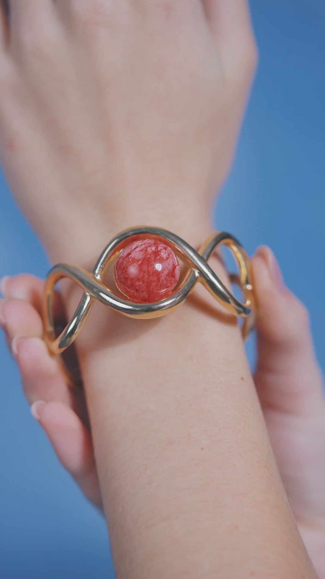 Vídeo 360° do bracelete Supernova com Feldspato Vermelho (vista 2)