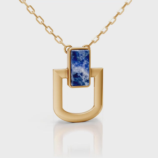 Colar Elos - Sodalita | Semijoia Banhada a Ouro 18K