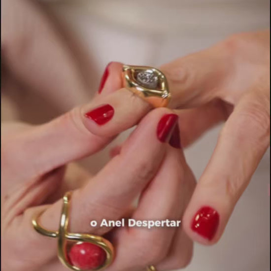 Vídeo 360° do anel Despertar com Drusa Metalizada (vista 3)
