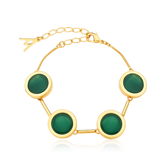 Pulseira Magnífica - Ágata verde Semijoias de luxo e design exclusivo