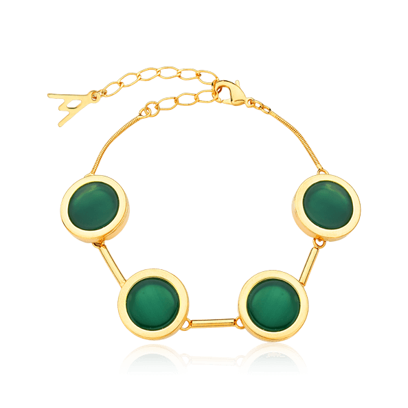 Pulseira Magnífica - Ágata verde Semijoias de luxo e design exclusivo